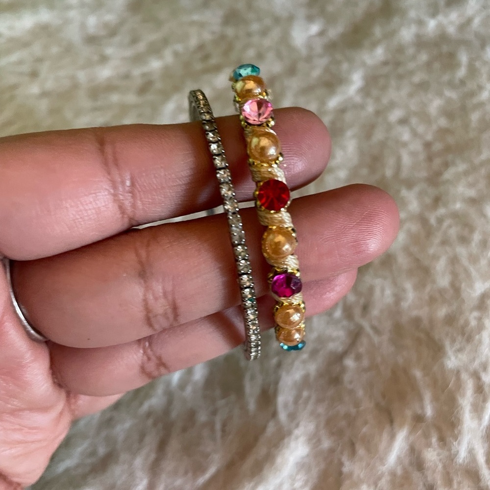 Colorful Gemstone and Rhinestone Bracelets